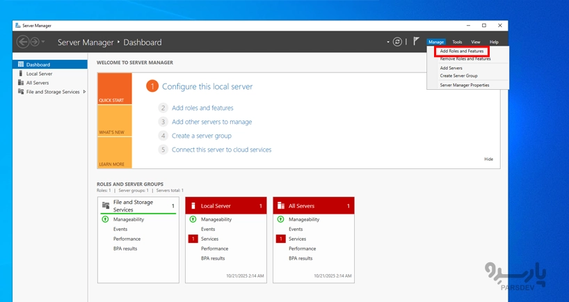 Add Roles and Features