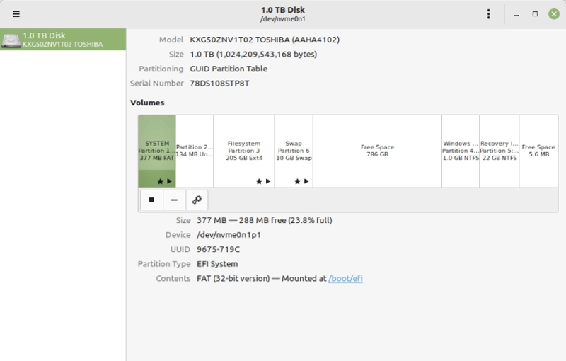 برنامه GNOME-Disks