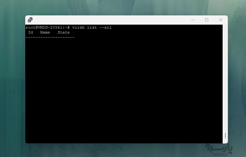 دستور virsh list